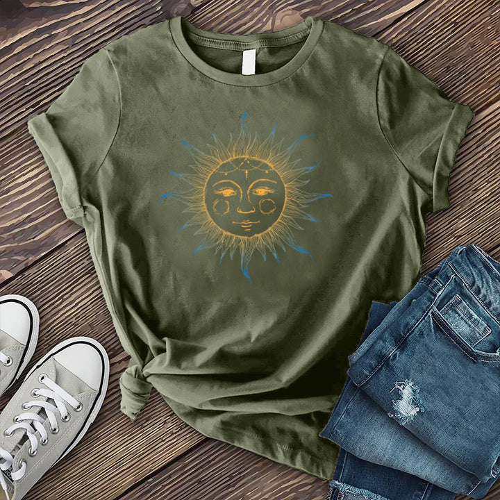 Blue and Yellow Sun T-shirt