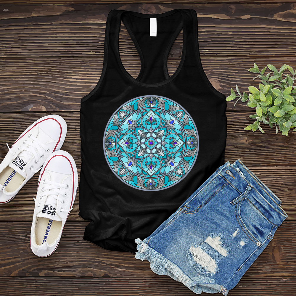 Teal Stained Glass Women's Tank Top
