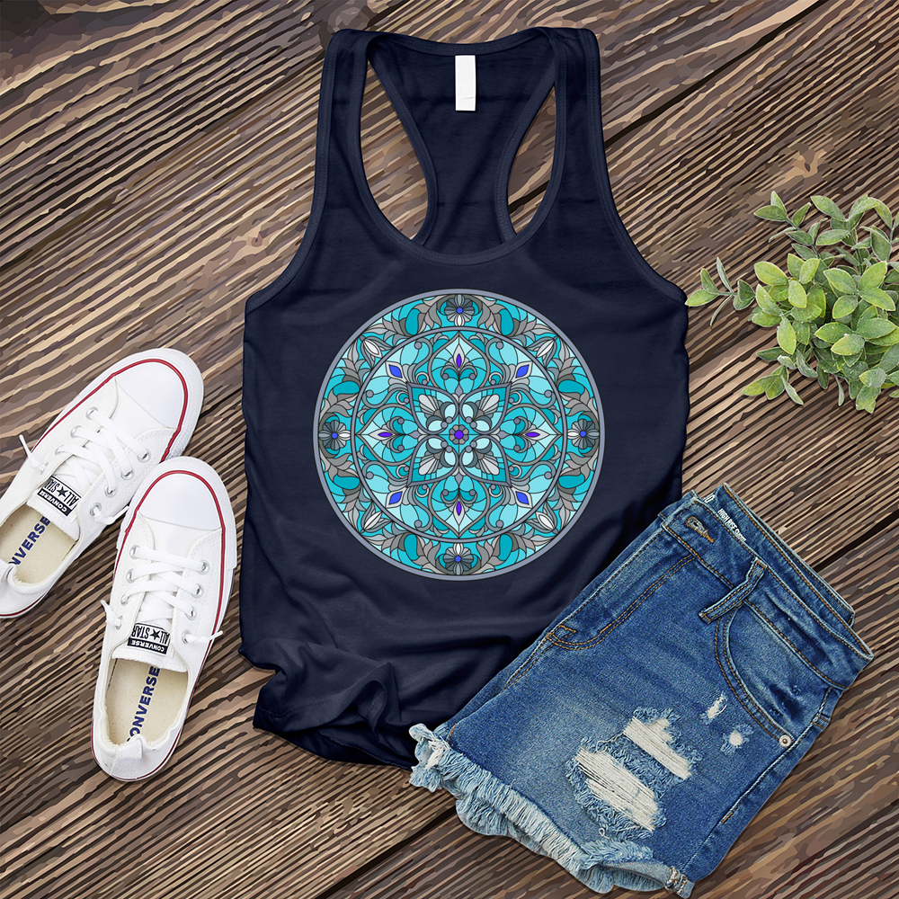 Teal Stained Glass Women's Tank Top