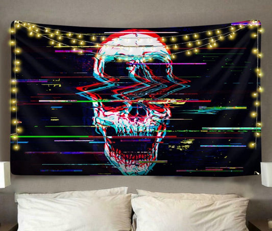 Digital Skull Tapestry