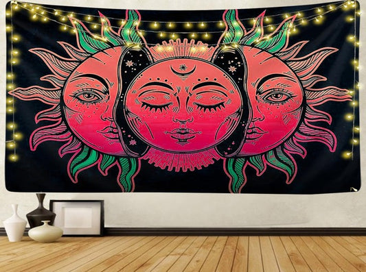 Vibrant Sun & Moon Tapestry