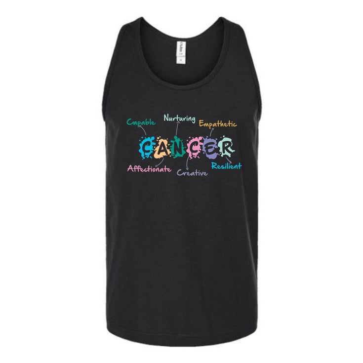 Cancer Word Splash Unisex Tank Top's Image