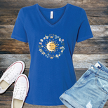 Floral Moon and Sun V-Neck's Image