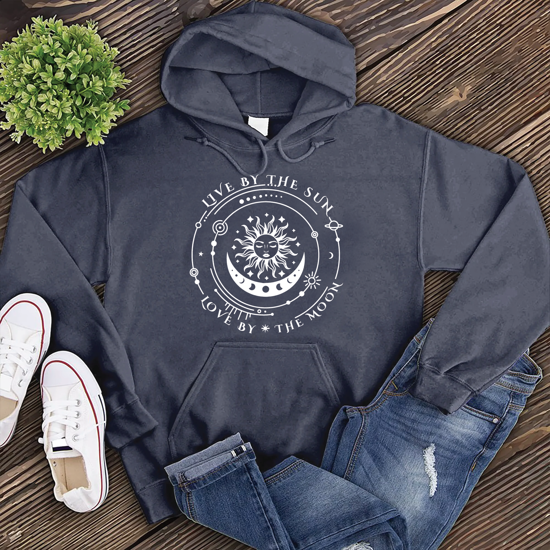 Live By The Sun Love By The Moon Hoodie Cosmic Clothing Co