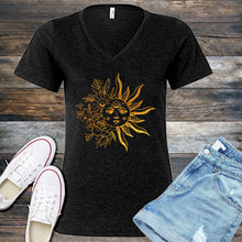 Load image into Gallery viewer, Floral Lotus Sun V-Neck
