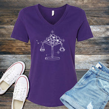 Load image into Gallery viewer, Libra Floral Scales V-Neck
