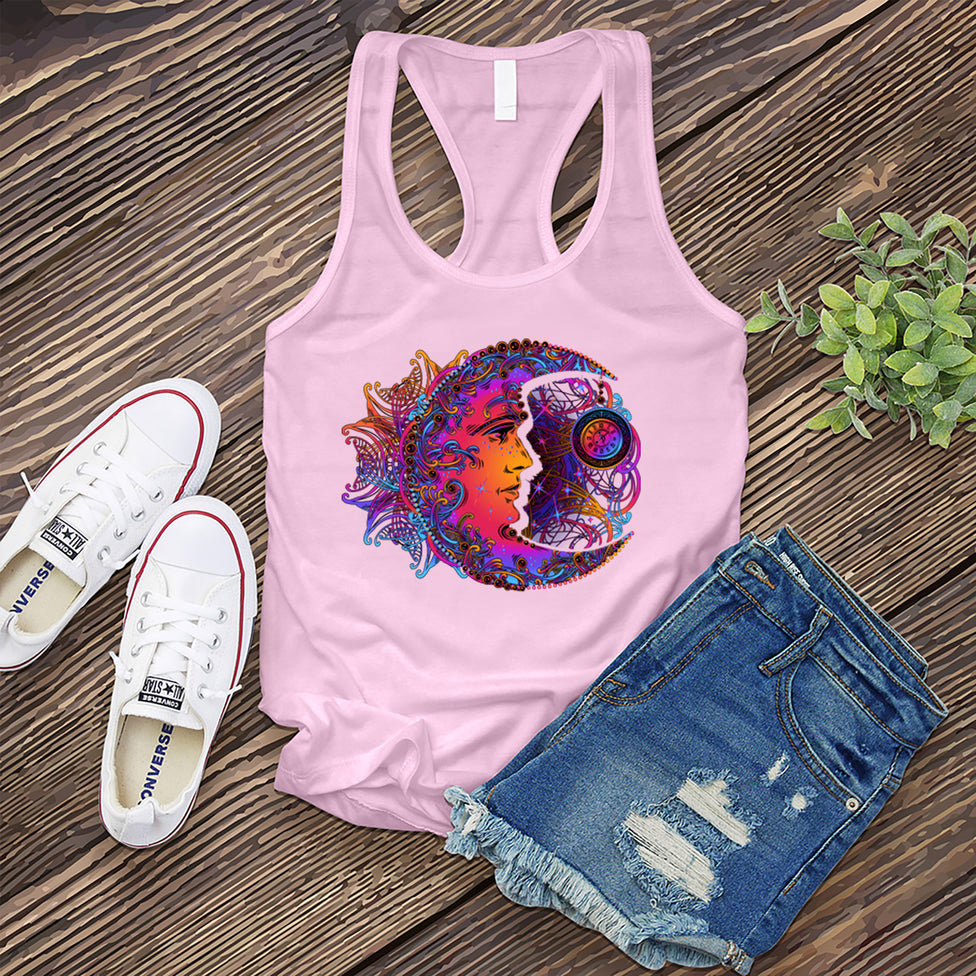 Rainbow Moon Clock Women's Tank Top Image