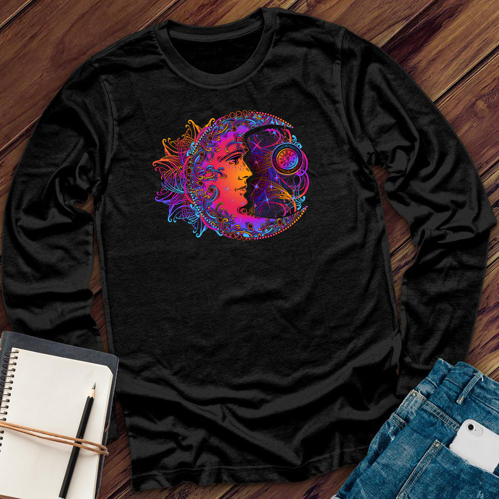 Rainbow Moon Clock Long Sleeve Image