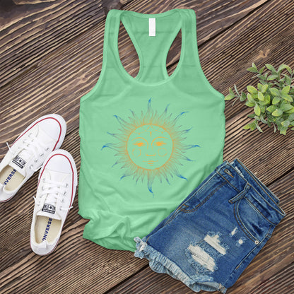 Blue and Yellow Moon Women's Tank Top
