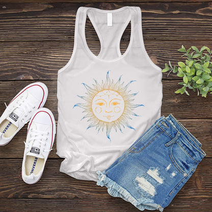 Blue and Yellow Moon Women's Tank Top