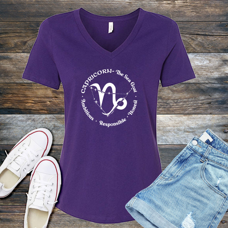 Capricorn All In A Circle V-Neck's Image