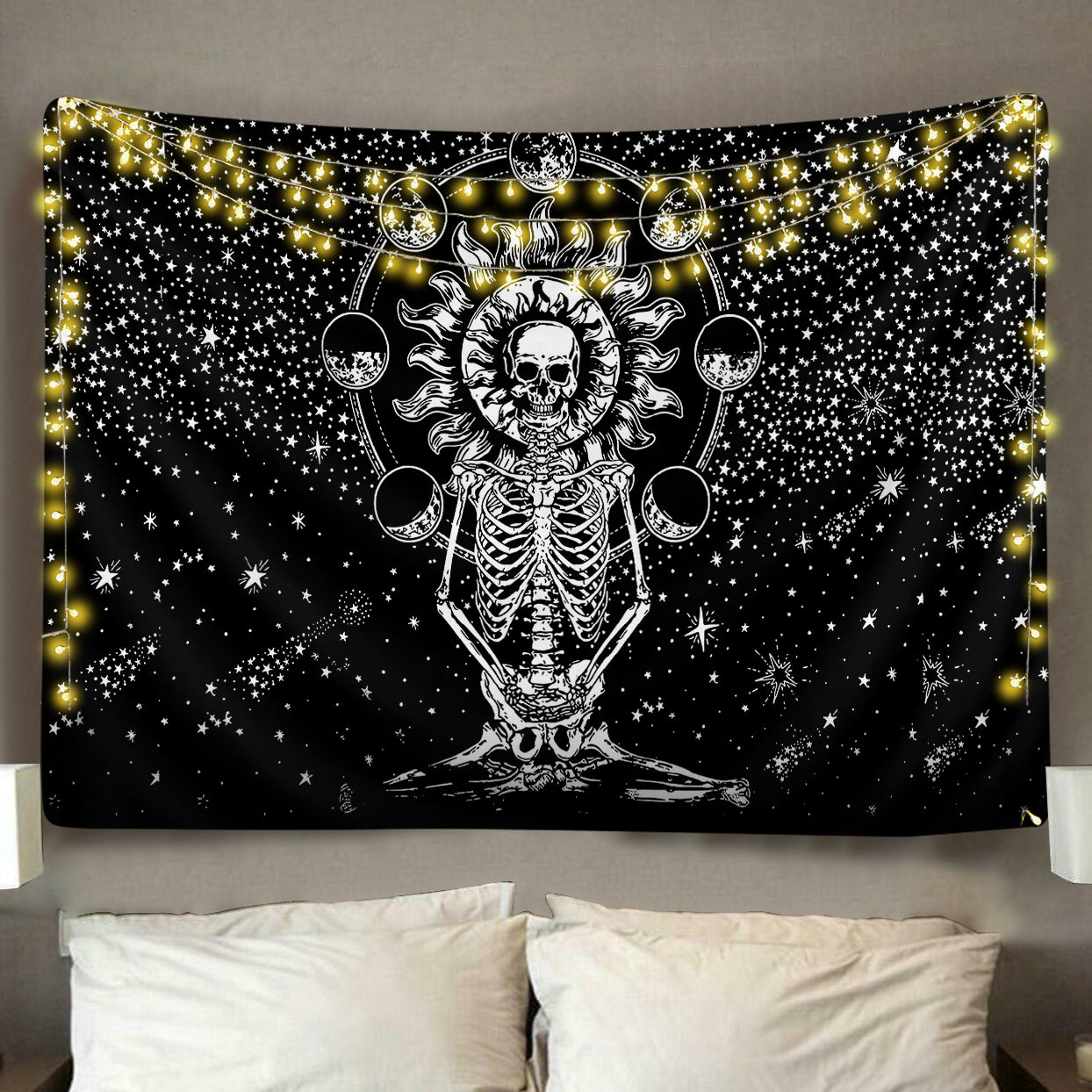 Serene Skeleton Tapestry