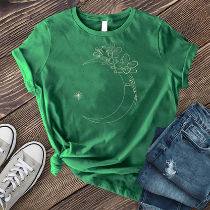 Abstract Floral Moon T-shirt