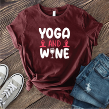 Load image into Gallery viewer, Yoga and Wine T-shirt
