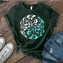 Load image into Gallery viewer, Teal Nature Ying Yang T-shirt
