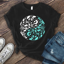 Load image into Gallery viewer, Teal Nature Ying Yang T-shirt
