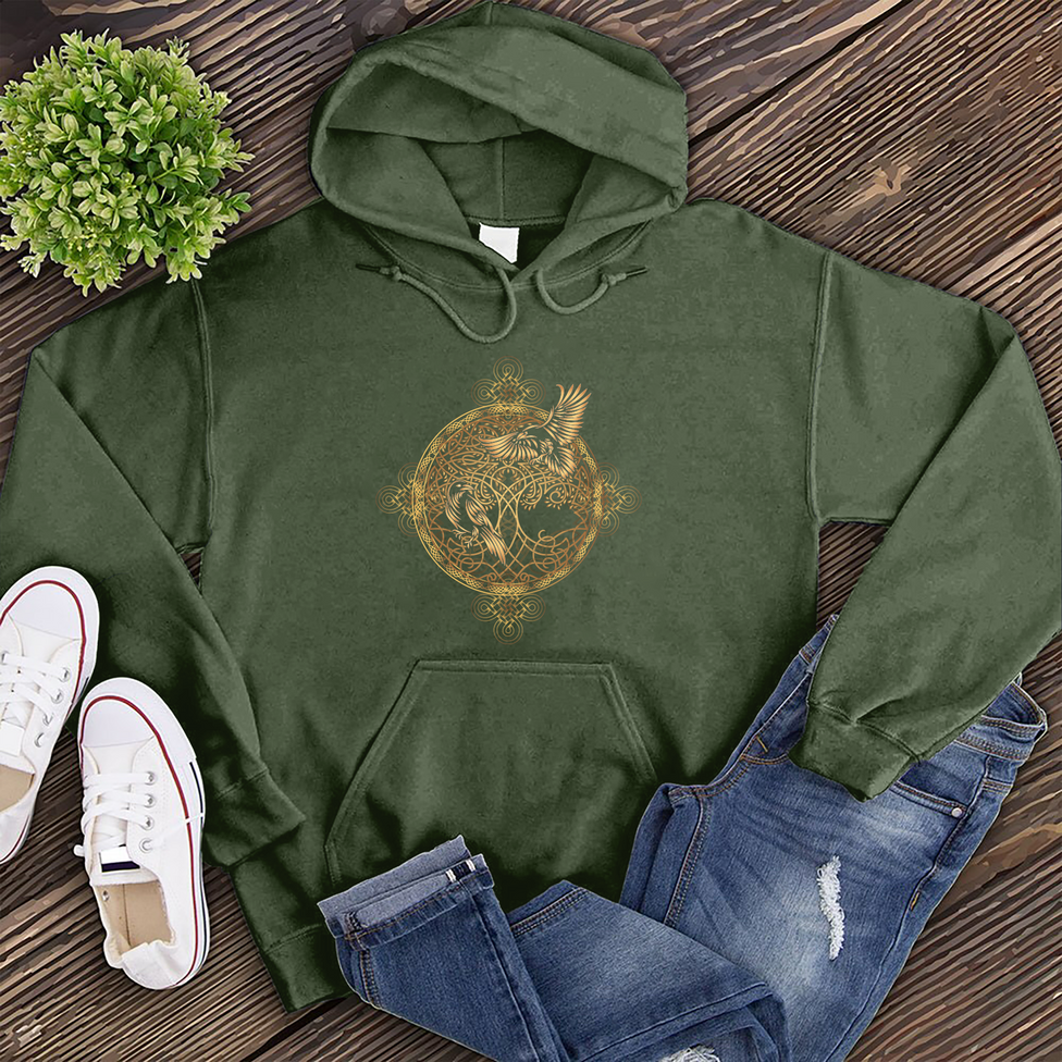 Gleaming Raven Mandala Hoodie Image