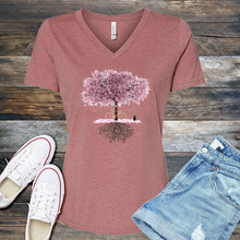 Load image into Gallery viewer, Cosmic Cherry Blossom Tree V-Neck
