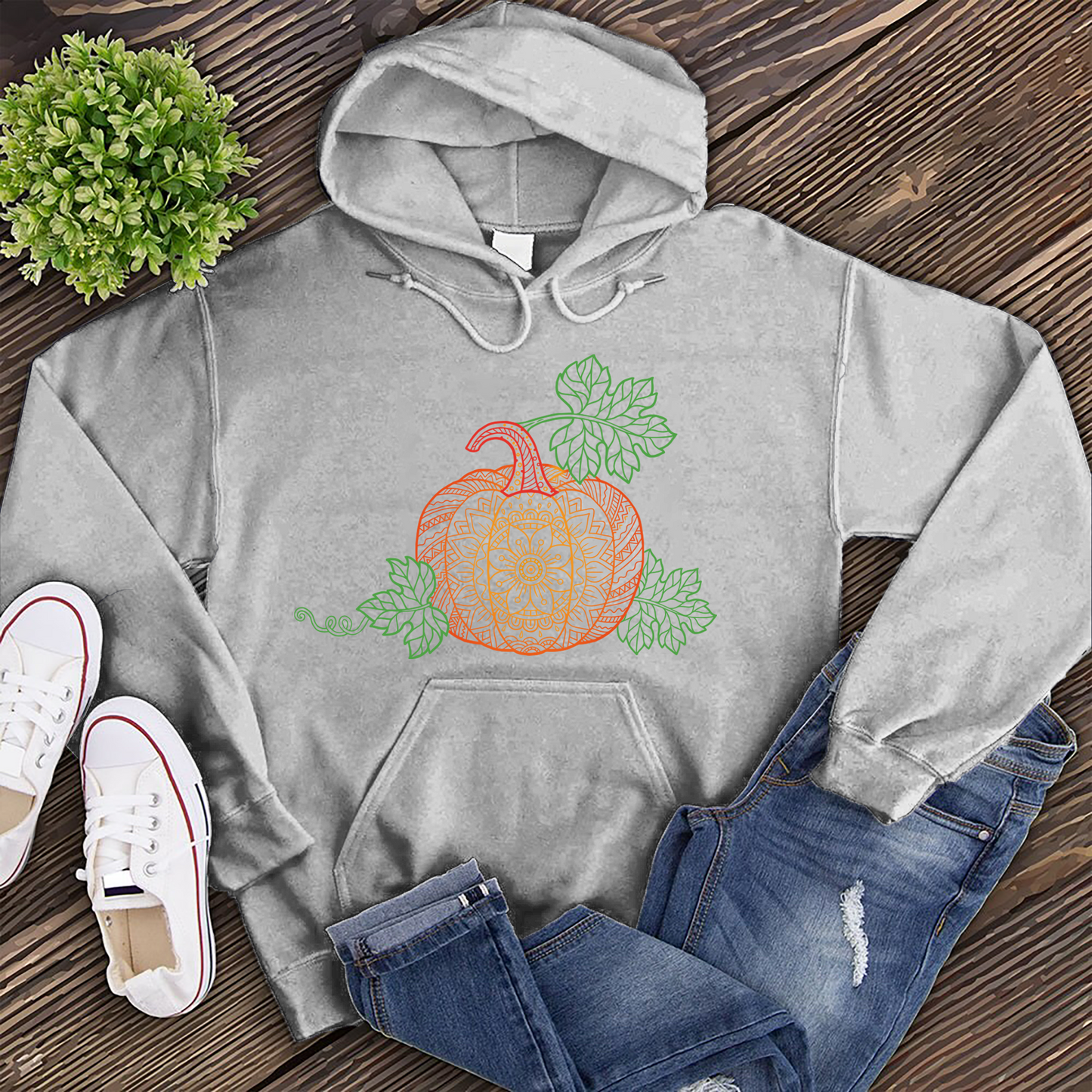 Flower Pumpkin Mandala Hoodie