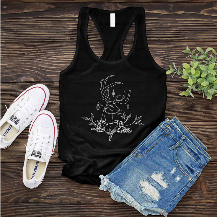 Floral Reindeer Women's Tank Top's Image