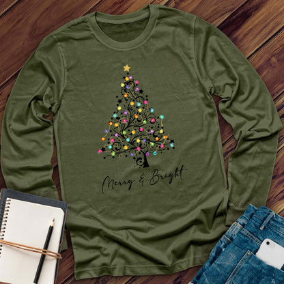 Merry And Bright Christmas Tree Long Sleeve