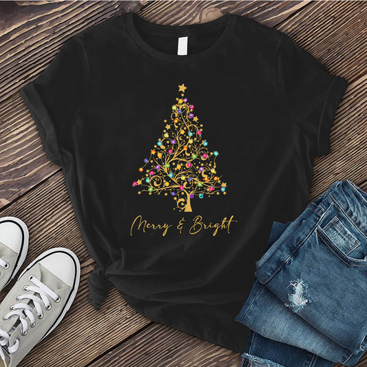 Merry And Bright Christmas Tree T-shirt