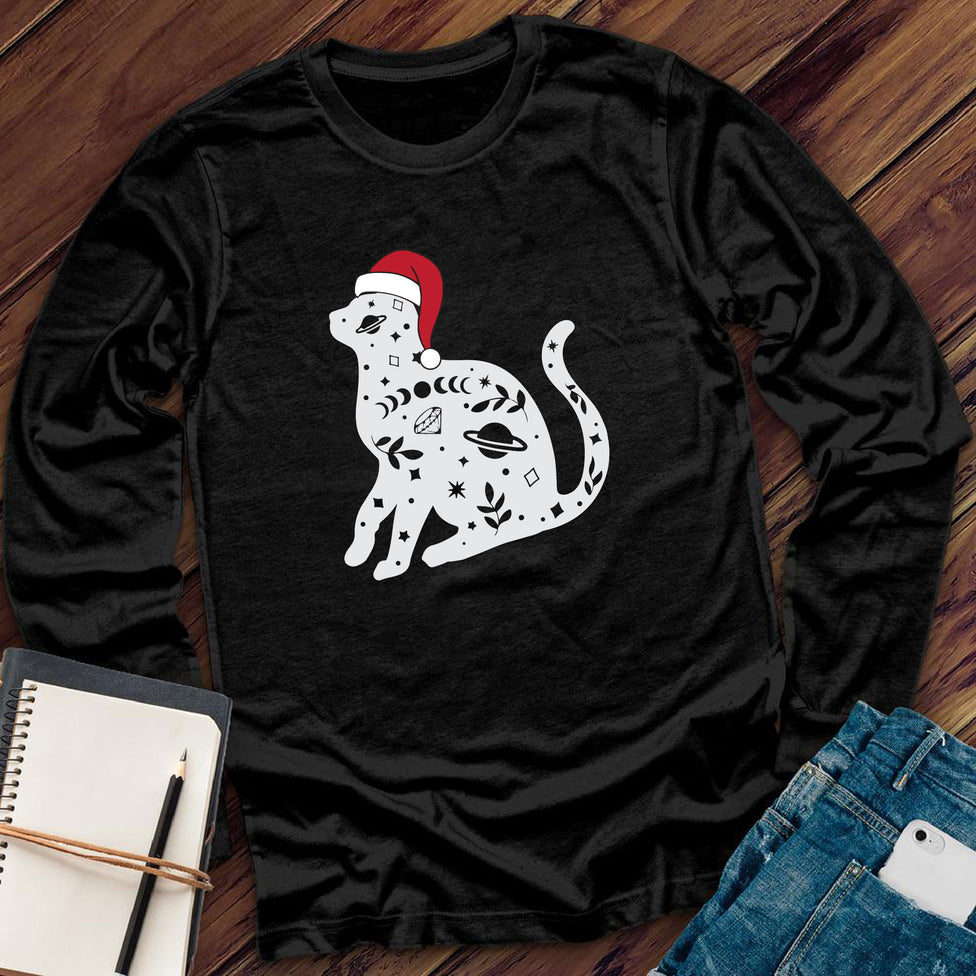 Cosmic Santa Hat Cat Long Sleeve Image