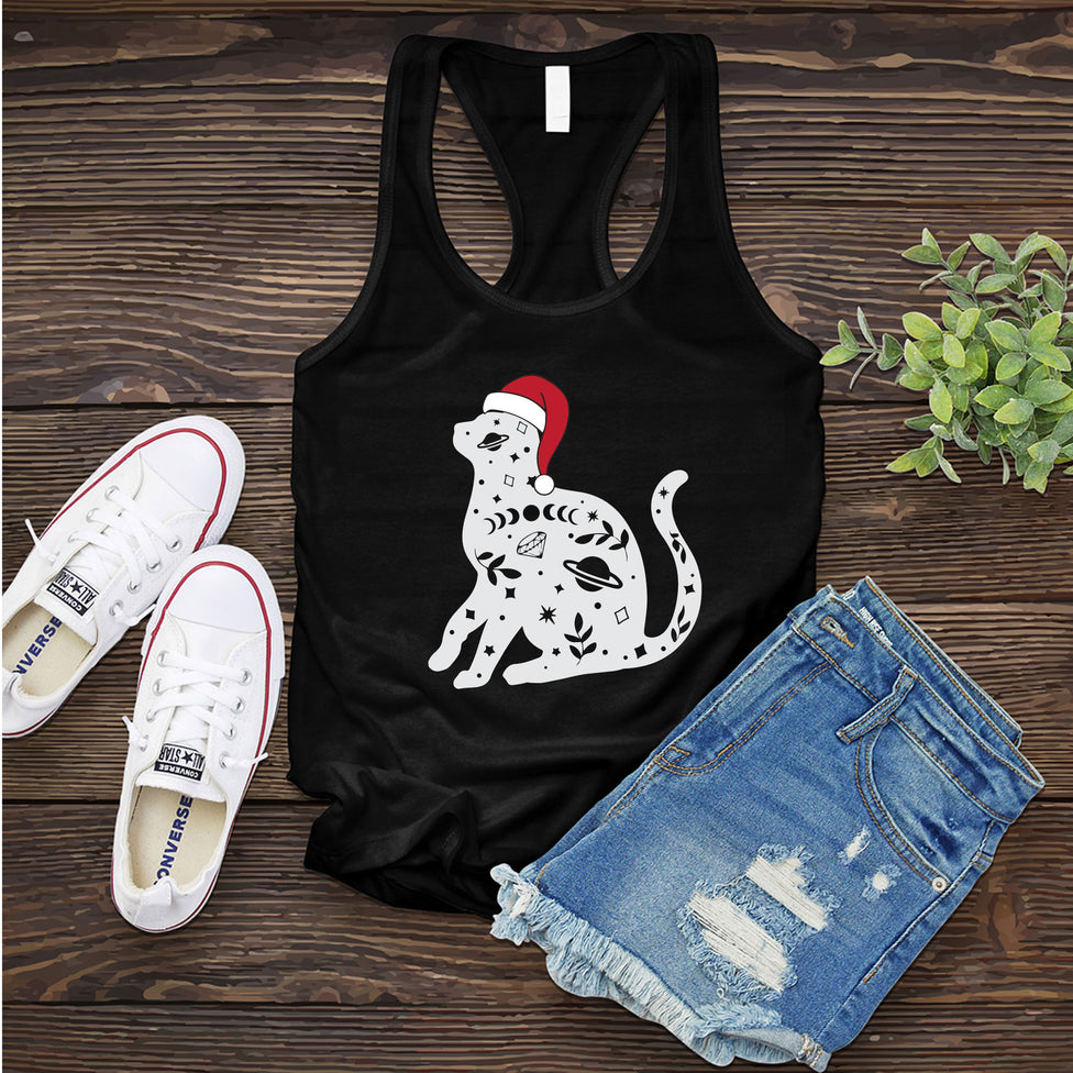 Cosmic Santa Hat Cat Women's Tank Top Image