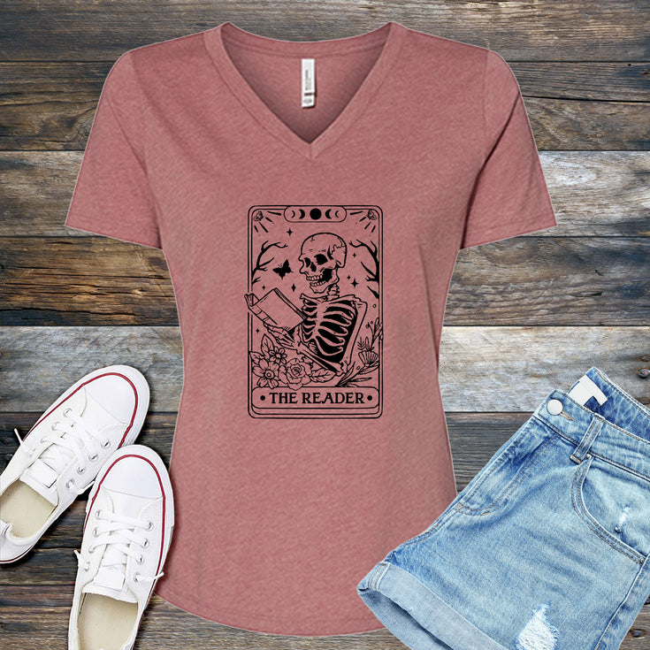 The Reader Tarot Card V-Neck's Image