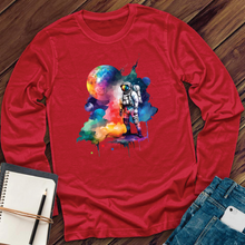 Load image into Gallery viewer, Galactic Watercolor Astronaut Long Sleeve
