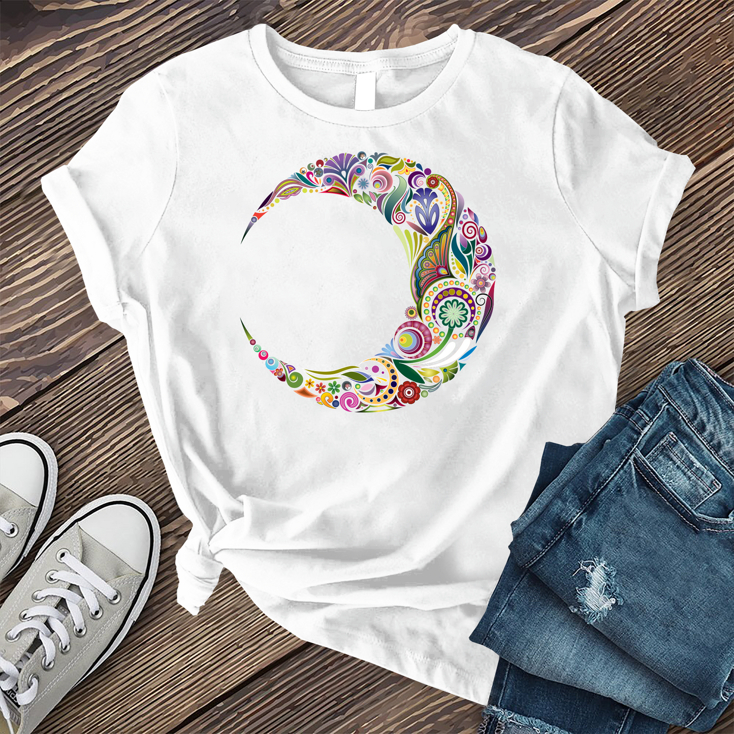Colorful Moon Mandala T-Shirt