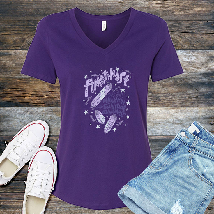 Amethyst Spiritual Awareness V-Neck's Image