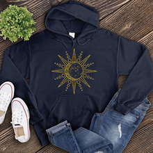 Load image into Gallery viewer, Geometric Sun and Moon Hoodie
