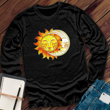 Load image into Gallery viewer, Smiling Sun and Moon Stained Glass Long Sleeve
