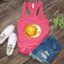 Load image into Gallery viewer, Smiling Sun and Moon Stained Glass Women&#39;s Tank Top
