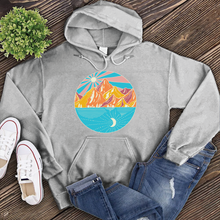 Load image into Gallery viewer, Summer Mountain Sun and Moon Hoodie
