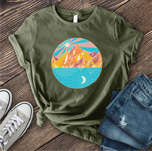 Summer Mountain Sun and Moon T-shirt