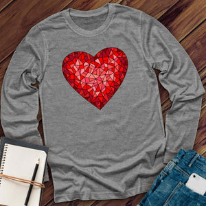 Red Stained Glass Heart Long Sleeve