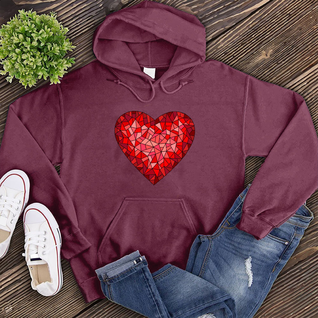 Red Stained Glass Heart Hoodie