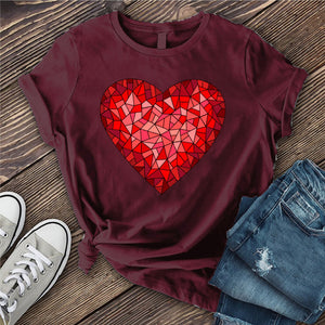 Red Stained Glass Heart T-shirt