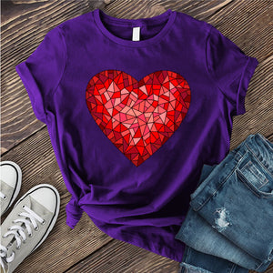 Red Stained Glass Heart T-shirt