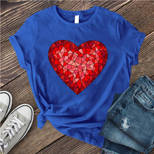 Load image into Gallery viewer, Red Stained Glass Heart T-shirt
