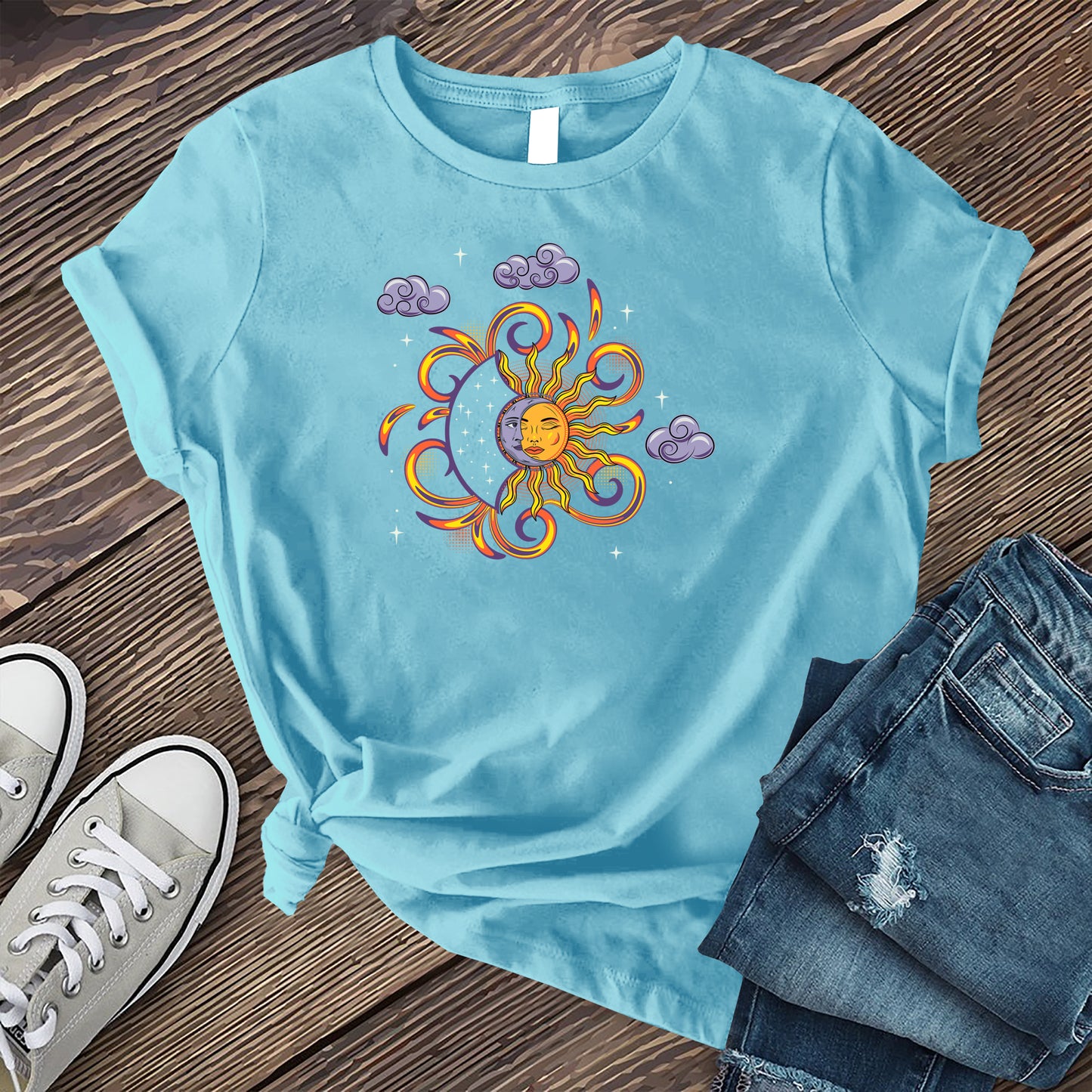 Vibrant Sun And Moon T-shirt