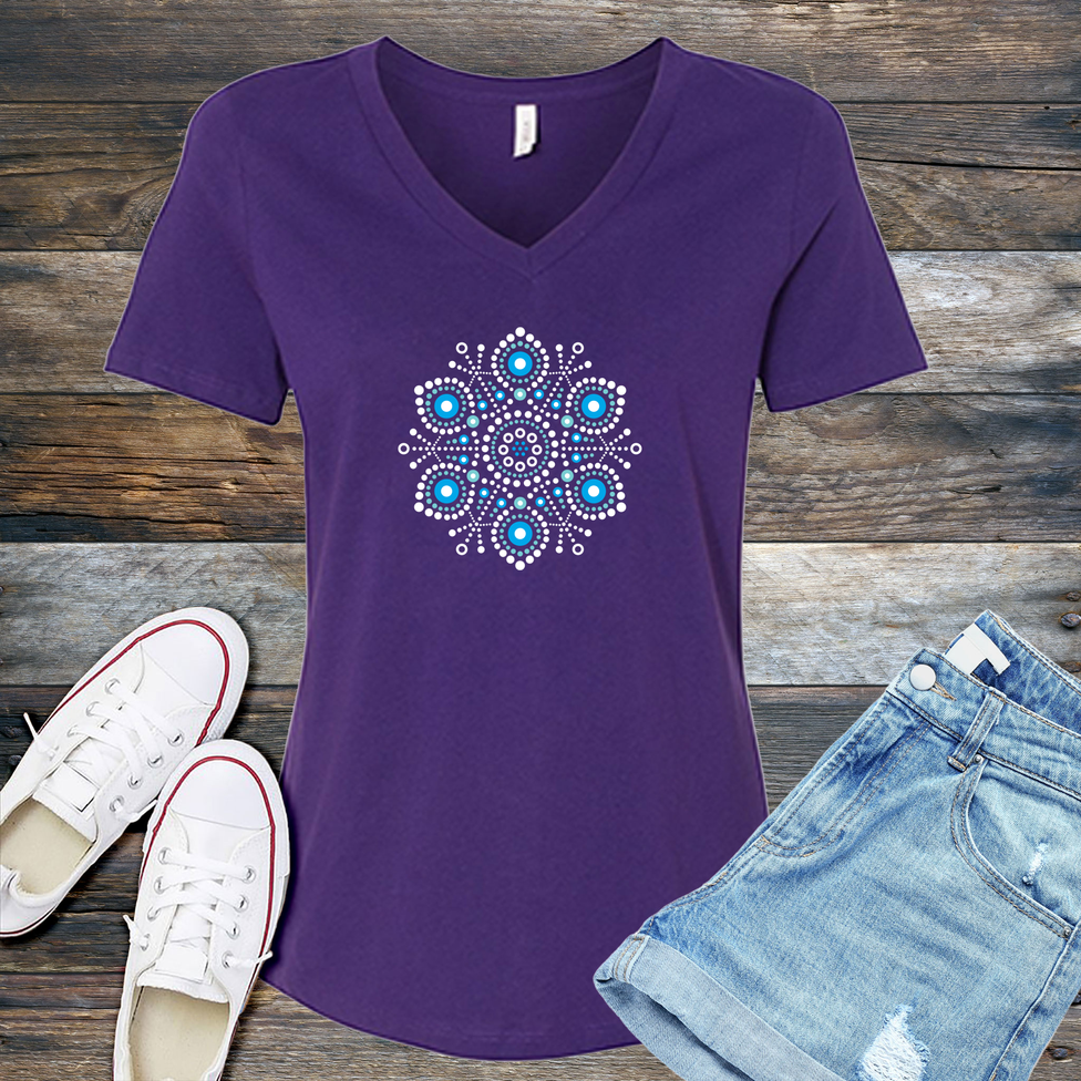 Abstract Snowflake V-Neck Image