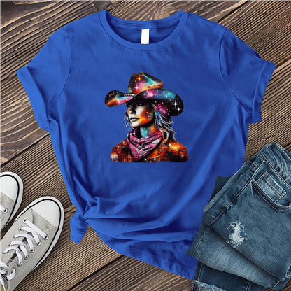 Whimsical Cosmic Cowgirl T-shirt