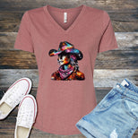 Whimsical Cosmic Cowgirl V-Neck's Image