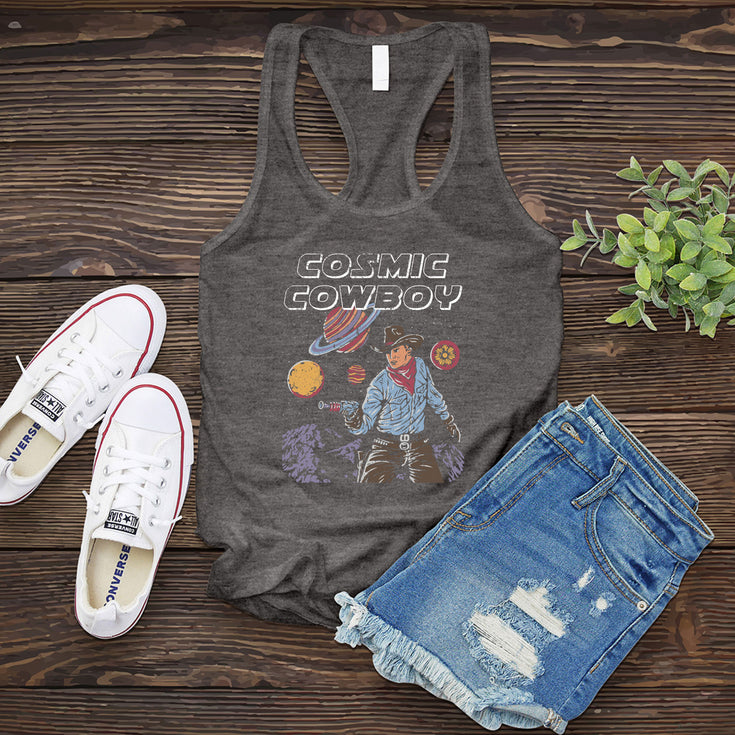 Flat Cosmic Cowboy Women's Tank Top's Image