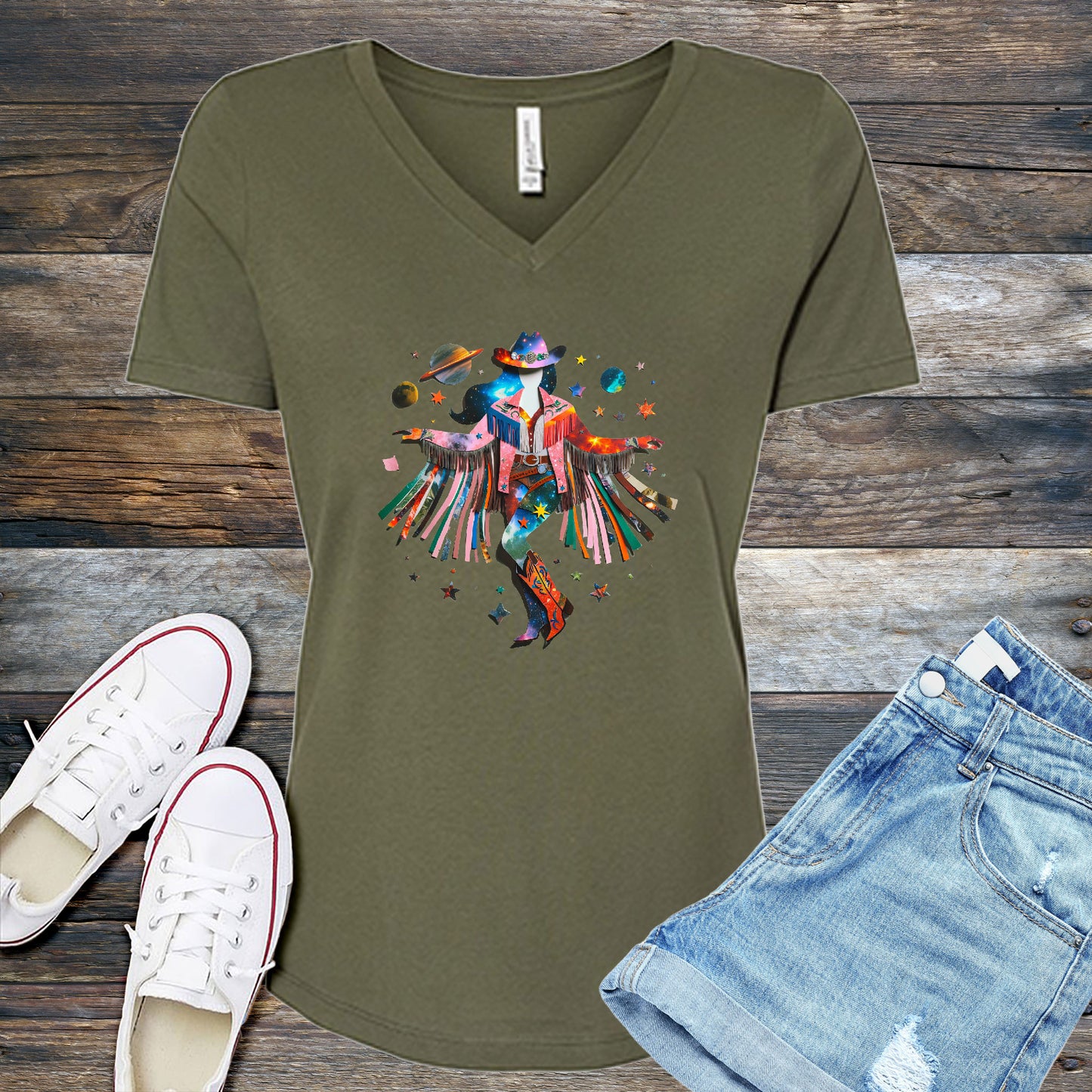 Paper Cosmic Cowgirl V-Neck