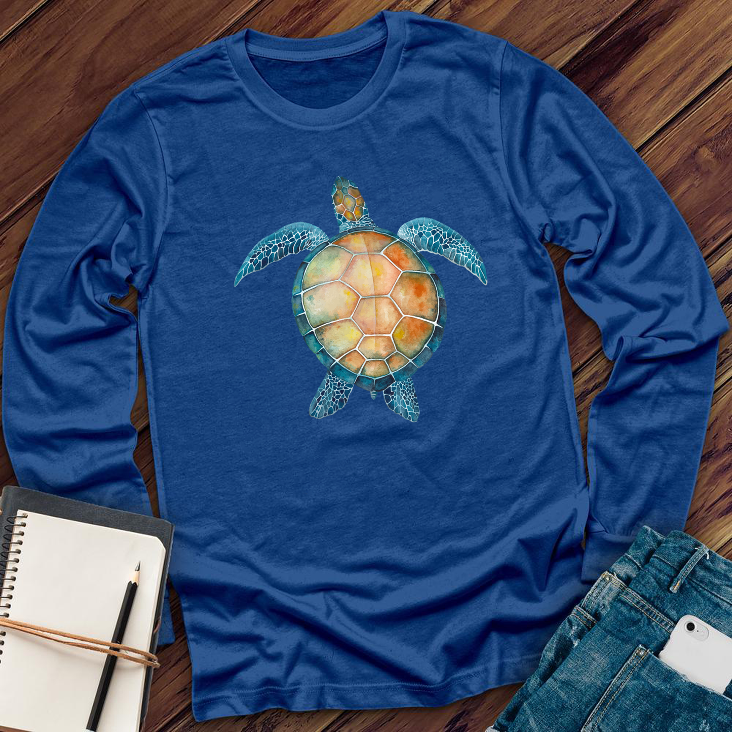 Ocean Turtle Watercolor Long Sleeve