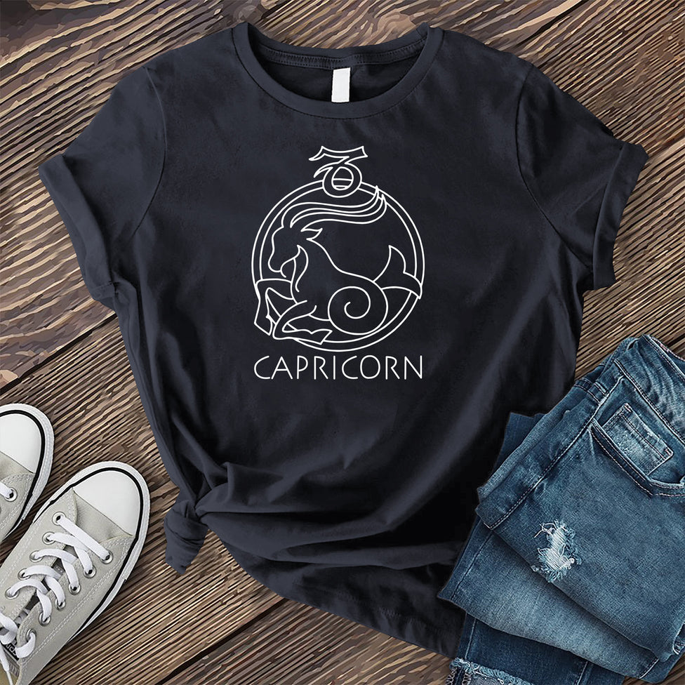 Capricorn Line Art T-Shirt Image